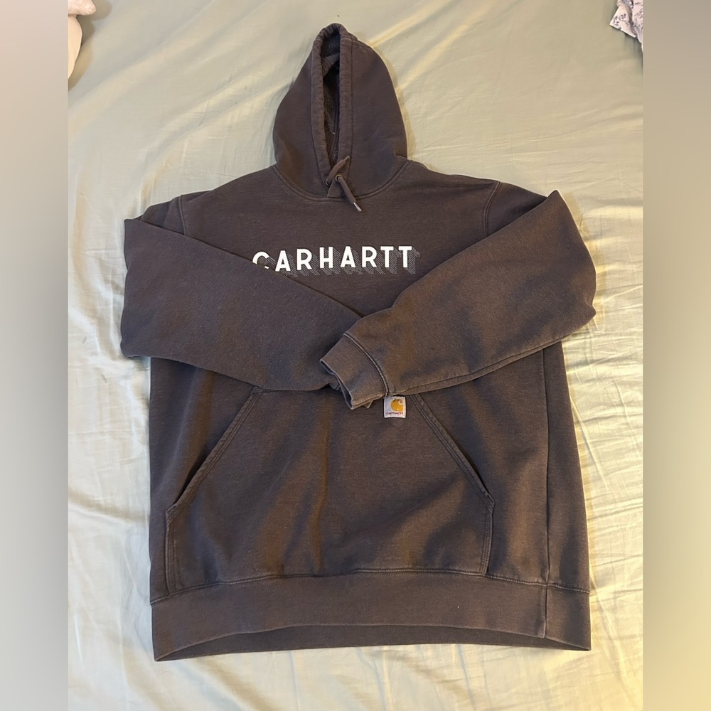 Carhartt Relaxed Midweight Logo Charcoal Hoodie